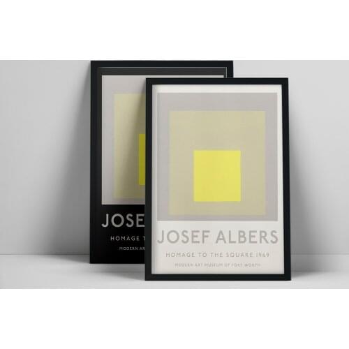Josef Albers Exhibition Unique Geometric Poster Minimalist Art Canvas Print Abstract Painting Wall Picture for Living Room Decor