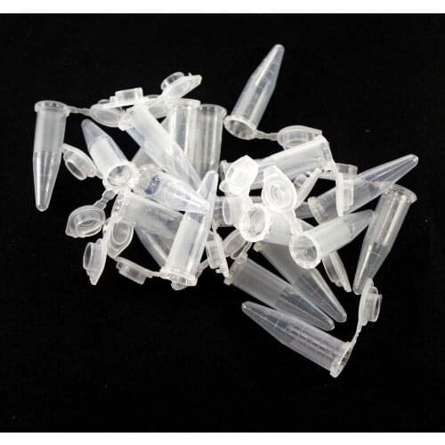 A Pack of 500pcs Scale Line 1.5ml Micro Laboratory Plastic Centrifuge tube V-bottom Vial Snap Cap EP Tube PCR Tube