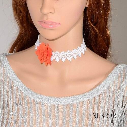 Women White Lace Vintage Choker Necklaces for Female Fashion Gothic Big Flower Collar Jewelry Accessories