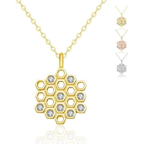 Sterling-silver-jewelry Multi Hexagon Pendant Necklaces Pure Sterling Silver 925 Jewelry Classic Anniversary Necklaces For Women