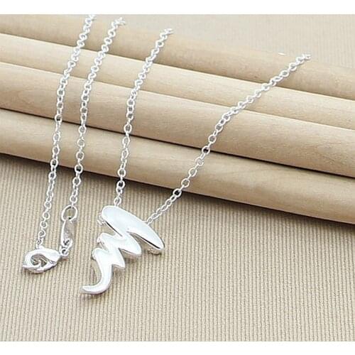 925 Sterling Silver Picasso Pendant Necklaces for Women Simple Fashion Jewelry Silver Chain Necklace