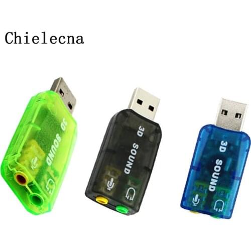 Chielecnal USB Sound Card 3.5mm Usb Adapter 3D Audio 5.1 Mini External Interface Mic Speaker For Laptop PC Micro Data De Audio