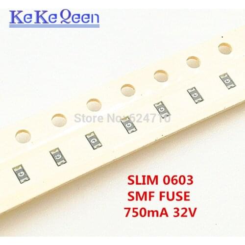 100Pcs/Lot 0434.750NR 750mA 32V SLIM 0603 SMF FUSE BOARD MOUNT 0.75A 3/4A Thin Film Very Fast Acting SMD FUSE Marking G