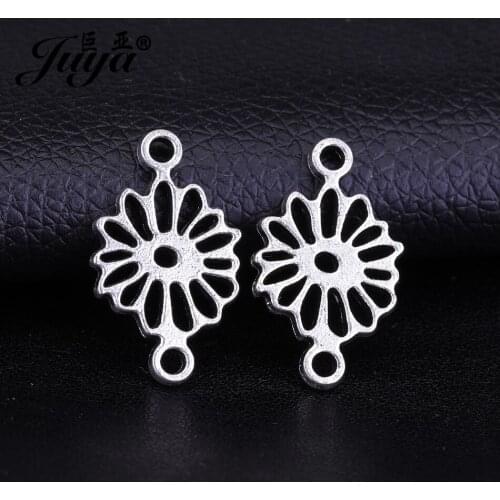 15pcs/lot 26.5x16mm Zinc Alloy Hollow Flower Connector For Bracelet Necklace DIY Making Crafts Handmade Accessories Wholesale