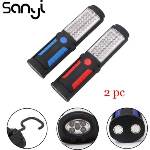 2PCS 360 Degree Foldable 36+5 LED Flexible Hand Torch Work Light Magnetic Inspection Lamp Flashlight USB Mobile Power Charger