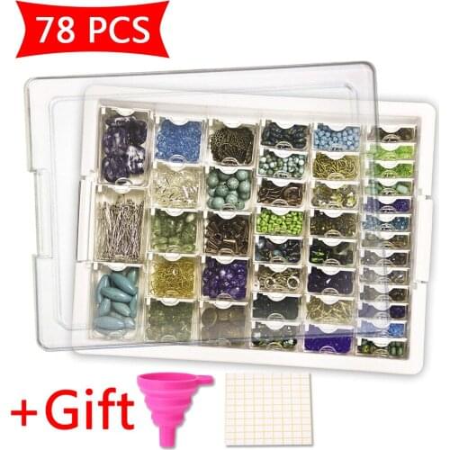 42/50/78 Slots Grids Storage Sticker Box Tool Diamond Painting Tool Embroidery Accessories Bead Organizer Storage Case Container