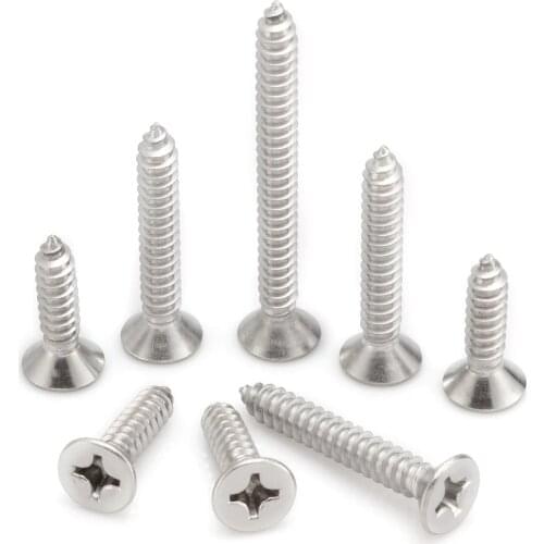 50pcs304 stainless steel Phillips Pan Head M6*16/20/25/30/35/40/45/50/55/60/70mm Machine screws Cross head self-tapping screw