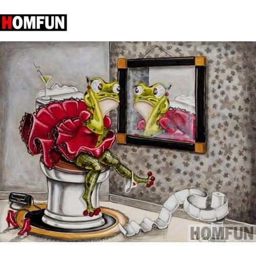 HOMFUN Full Square/Round Drill 5D DIY Diamond Painting "Animal frog" Embroidery Cross Stitch 5D Home Decor Gift A00619