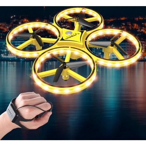 Watch Remote Control Gesture induction Gravity induction Multi-point infrared induction LED Light One Button Stop Four axes UFO
