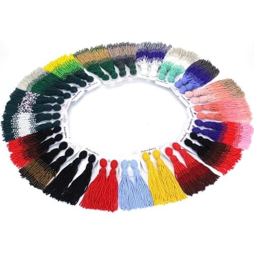 Dankaishi Bohemian Women Jewelry Glass Crystal Beads Tassel Drop Earrings Round Circle Charm Colorful Beads Ethnic Accessories