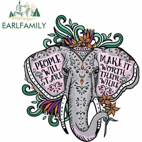 EARLFAMILY 13cm x 11.8cm for People Will Stare Elephant Personality Decal Vinyl Car Stickers Motorcycle Trunk Cartoon Decoration
