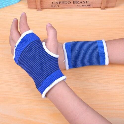 Elastic Brace Sleeve Sports Bandage Blue Palm Wrist Hand Support Glove Gym Wrap Outdoor Sports Protector
