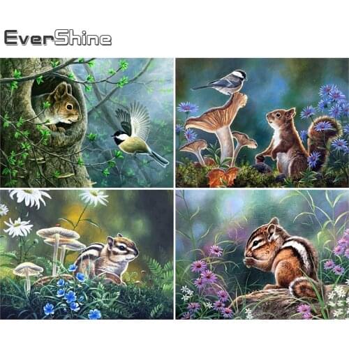 Evershine 5D Diamond Painting Squirrel Mosaic Cross Stitch New Arrival Diamond Embroidery Animal Full Square Round Home Decor