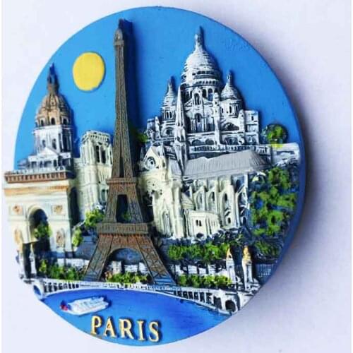 France paris Tower, Arc de Triomphe, Notre Dame, architectural attractions, tourist souvenirs, magnetic stickers