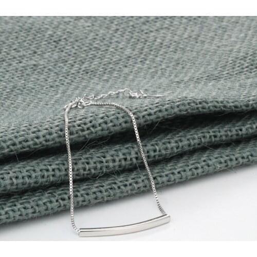 Chandler Curved Bar Bracelet Bend Bar Bangles Korean Simple Fashion Jewelry Box Chain joyas Geometry Valentine Gift