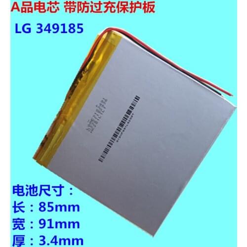 Famous brand 3.7V polymer lithium battery 4000mah349185 is suitable for tablet PC 359085
