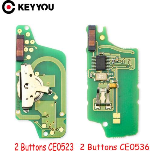 KEYYOU for Peugeot 207 208 307 308 408 CITROEN C2 C3 C4 C5 ASK Car Remote Key Electronic Circuit Board 2 Button CE0523 Ce0536