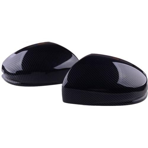 1 Pair ABS Car Side Rearview Mirror Cover Trim Cap Fit For Honda Fit Jazz 2014 2015 2016 2017 2018 Carbon Fiber Style