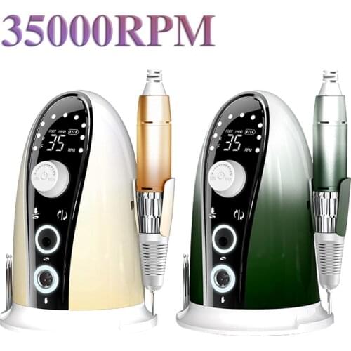 Nail Drill Manicure Machine 35000RPM High Speed Pedicure With Drill Bits Set Mill Cutter Chargeable Salon Use Nail Art Equipment