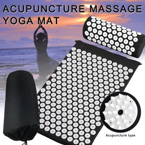 Acupressure Massager Cushion Home Mat Body Care Relieve Neck Foot Stress Relaxation Back Pain Massage Spike Yoga Pad with Pillow