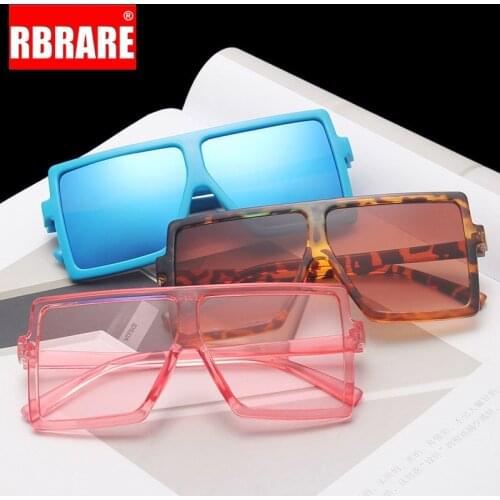 RBRARE Fashion Children Square Sunglasses for Girls Boys Trendy Sunglasses Colorful Mercury Pink Shades for Kids Gafas De Sol