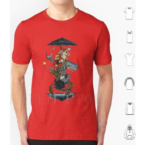 El Paraguas T Shirt Cotton Men DIY Print Fox Goat Doomfolk Artshirt Whale Viperfish Anglerfish Dragonfish Umbrella Elparaguas