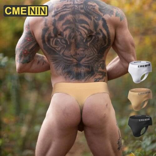CMENIN Seamless Sexy Gay Men Underwear Thong Men Jockstrap G String Male Cueca Panties Briefs Lingerie Sissy Panties 2021 CM103