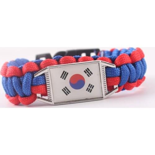 National Flag Australia Norway Serbia France For Women Men DIY Charms Paracord Bracelet 550 Rope Survival Braided Rope Escape