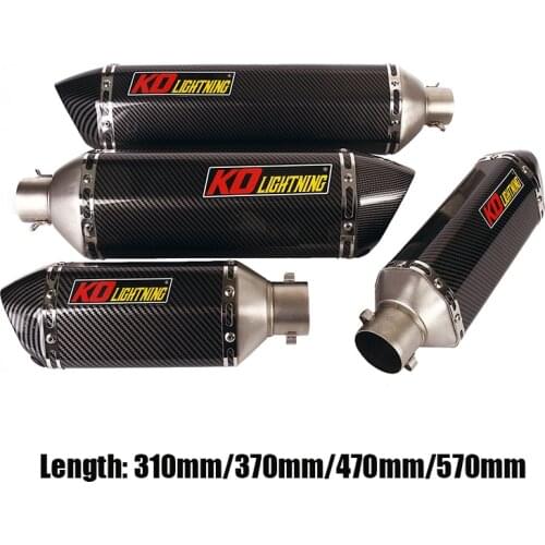 Universal 51mm Exhaust System Muffler Tips Modified Tail Pipe Slip On Motorcycle Dirt Bike ATV 310mm 370mm 470mm 570mm