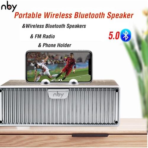 NBY 8820 Portable Bluetooth Speaker FM Radio Outdoor Wireless Speakers Subwoofer 3D Stereo Music Surround Loudspeaker Phone Hold