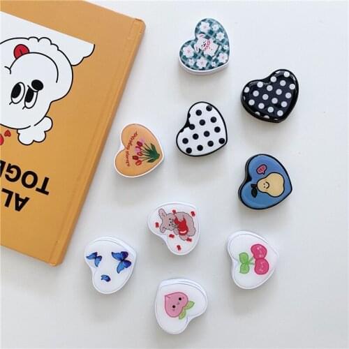 New cartoon love creative mobile phone circle folding telescopic stand paste anti-fall mobile phone universal stand