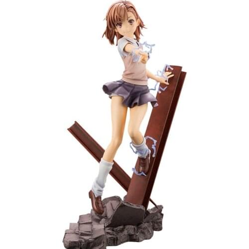 A Certain Magical Index Mikoto Misaka Red steel Anime Figures PVC Action Figure 26CM Sexy Girl Figure Model Toys Collection Doll