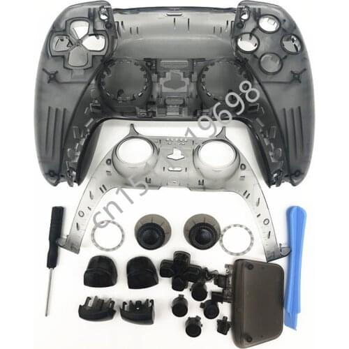 Clear Controller Full Housing Shell Case Cover Mod Kit buttons Replacement For Playstation 5 PS5 Gamepad Transparent Skins