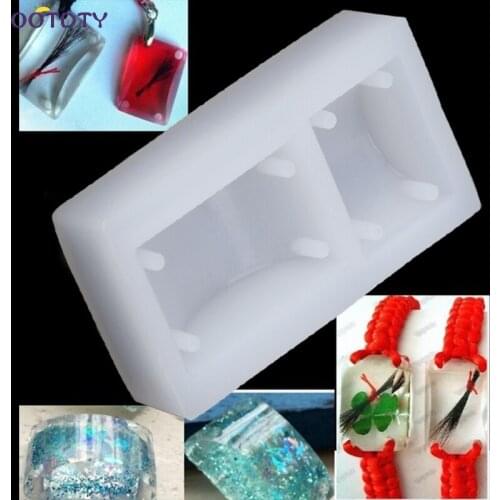 Rectangle Silicone DIY Mold Bracelet Pendant Jewellery Making Mould Resin Hole -15
