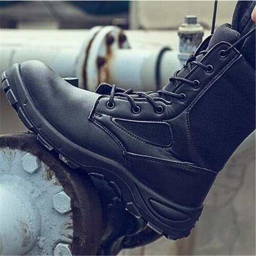 Working Shoes Man Safety Steel Toe Shoes Military Boots Men Warm Indestructible Shoes Army Boots Tactical Combat Boots Women