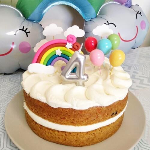 Rainbow Cake Toppers Unicorn Cloud Balloon Cake Flags Decor Unicorn Birthday Party Cupcake Toppers aby Shower Wedding Decoration