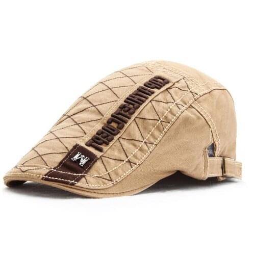 Letter embroidery Cotton forward hats men and women caps autumn and winter outdoor travel sunshade beret hat