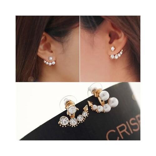Factory price wholesal Women Earrings Viennois Trendy Coffee/Rose Simulated Pearl Stud white pearl EarringGenuine Selling Huge