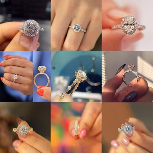 Exquisite Cubic Zirconia Female Single Ring CZ Geometric Wedding Ring For Women Jewelry Hand Accessories