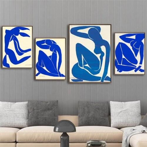 Famous Blue Nude Art By Henri Matisse Canvas Paintings on The Wall Art Posters and Prints Nude Art Picture for Living Room Decor