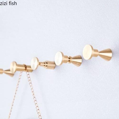 Golden Mounted Hook Coat Rack Backdrop Room Decor Minimalist Brass Organizer Wall Hooks Wall Hanger Home Clothing Storage Tools
