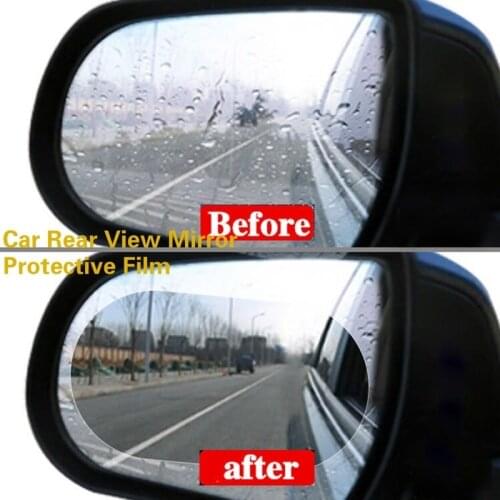 1pair Car Rear View Mirror Protective Film Anti Fog Window Clear Rainproof Rearview Mirror Protective Soft Film Sticker
