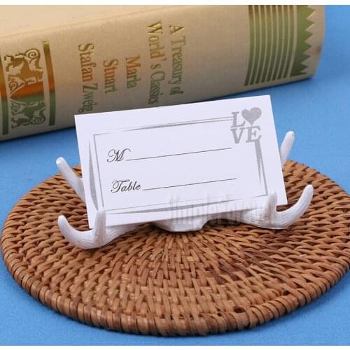 100pcs Unique Design White Resin Antler Place Card Holder Wedding Decoration Favors+DHL Free Shipping