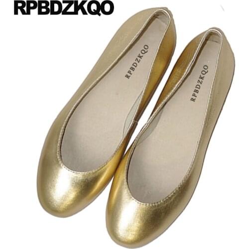 Ballerina Large Size Designer Flats Wedding Ballet Shoes Round Toe Slip On Gold China Women Silver Lightweight Comfortable 2021