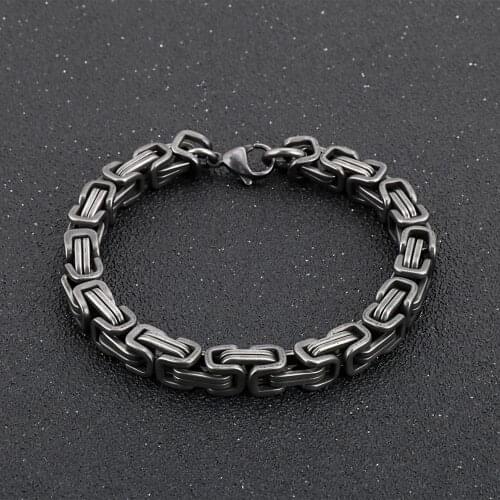 7/8mm Width Fashion Stainless Steel Bracelet Men Punk Rock Jewelry high quality Pulseira Masculina Byzantine Chain Link Bracelet