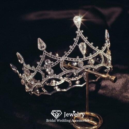 CC Crown for Women Wedding Hair Accessories Bridal Hairbands Engagement Tiaras and Crowns Water Drop Headdress Party Gifts HS85