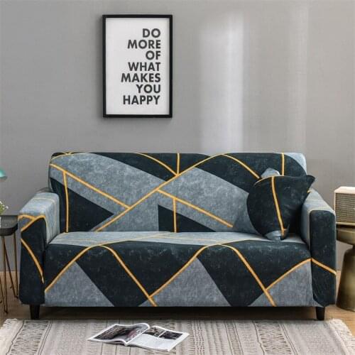 Nordic Geometry Print Stretch Sofa Cover All-inclusive Dust-proof Elastic Armchair Couch Slipcovers 1/2/3/4 Seat for Living Room