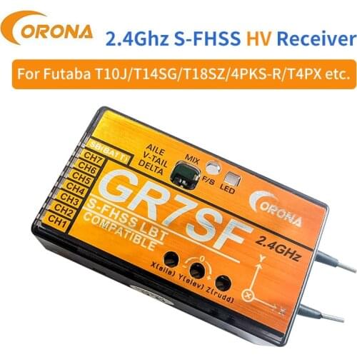 CORONA GR7SF 2.4GHz S-FHSS receiver Compatible Receiver is designed to use with FUTABA S-FHSS such as T6J T8J T10T T14SG