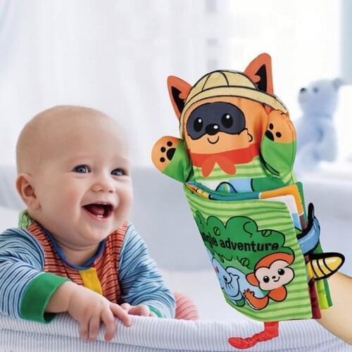 Baby Toys Cloth Book Hand Puppet Two-in-one Tail Cartoon Animals Little Bear Three-dimensional Early Childhood Education