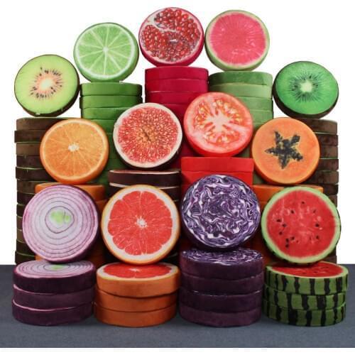 Fruit Shape Pillow Cushion Funny Watermelon Orange Toy Doll Sofa Home Decoration Gift Birthday wedding Home Pillow Seat Cushion